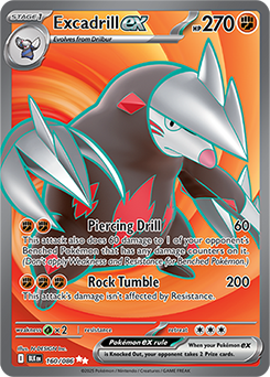 Ultra rare Pokémon card Excadrill ex 160/86 from Black Bolt expansion