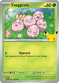 Common Pokémon card Exeggcute 001/128 from 30th Celebration expansion