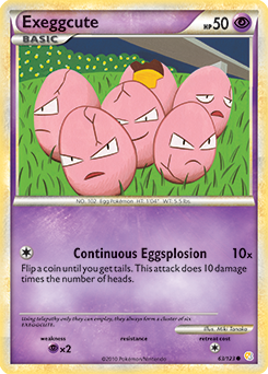 Common Pokémon card Exeggcute 63/123 from HeartGold SoulSilver expansion