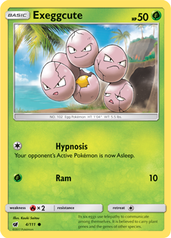 Common Pokémon card Exeggcute 4/111 from Crimson Invasion expansion