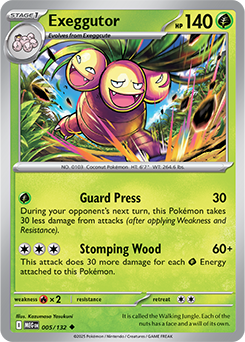 Uncommon Pokémon card Exeggutor 5/132 from Mega Evolution expansion