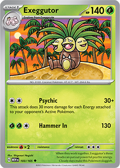 Uncommon Pokémon card Exeggutor 103/165 from 151 expansion