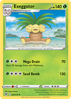 Uncommon Pokémon card Exeggutor 002/172 from Brilliant Stars expansion
