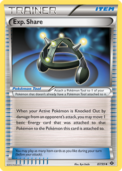 Uncommon Pokémon card Exp. Share 87/99 from Next Destinies expansion