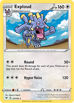 Exploud 137/185 Pokémon card from Vivid Voltage for sale at best price