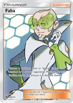 Faba 208/214 Pokémon card from Lost Thunder for sale at best price
