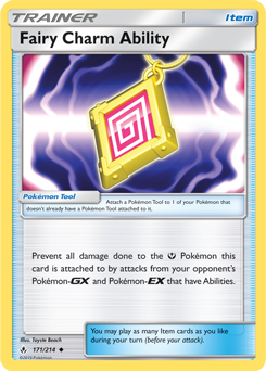 Uncommon Pokémon card Fairy Charm Ability 171/214 from Unbroken Bonds expansion