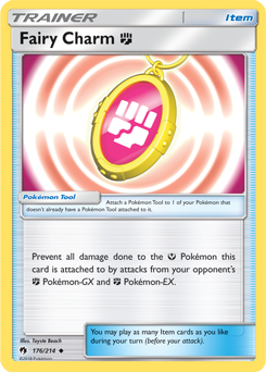 Uncommon Pokémon card Fairy Charm F 176/214 from Lost Thunder expansion