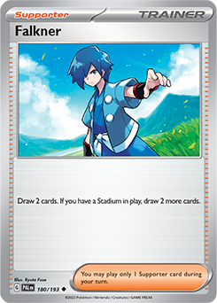 Uncommon Pokémon card Falkner 180/193 from Paldea Evolved expansion