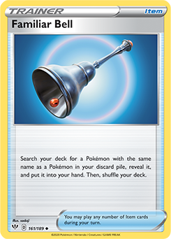 Uncommon Pokémon card Familiar Bell 161/189 from Darkness Ablaze expansion