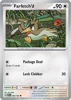 Common Pokémon card Farfetch'd 83/165 from 151 expansion