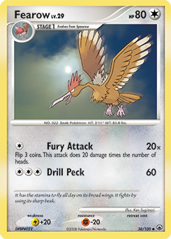 Fearow 36/100 Pokémon card from Majestic Dawn for sale at best price
