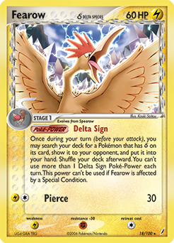 Fearow 18/100 Pokémon card from Ex Crystal Guardians for sale at best price