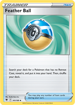 Uncommon Pokémon card Feather Ball 141/189 from Astral Radiance expansion