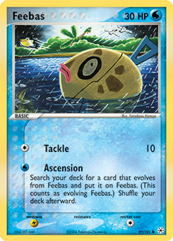 Common Pokémon card Feebas 61/101 from Ex Hidden Legends expansion