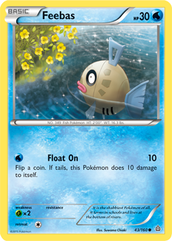 Common Pokémon card Feebas 43/160 from Primal Clash expansion
