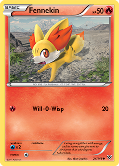 Common Pokémon card Fennekin 24/146 from X&Y expansion