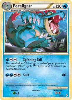 Rare Pokémon card Feraligatr 25/95 from Call of Legends expansion