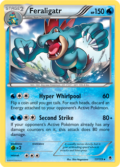Rare holo Pokémon card Feraligatr 17/119 from Phantom Forces expansion