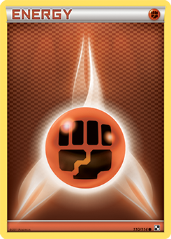 Common Pokémon card Fighting Energy 110/114 from Black & White expansion