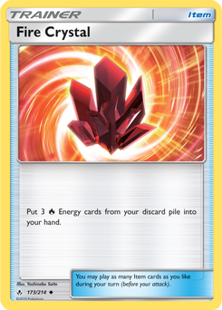 Uncommon Pokémon card Fire Crystal 173/214 from Unbroken Bonds expansion