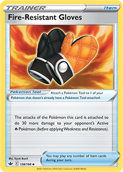 Fire-Resistant Gloves 138/198 Pokémon card from Chilling Reign for sale at best price