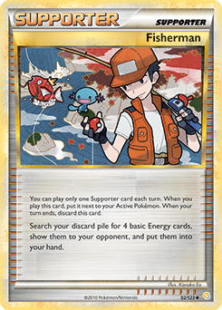 Uncommon Pokémon card Fisherman 92/123 from HeartGold SoulSilver expansion