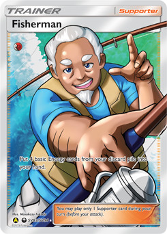 Full Art Trainer Pokémon card Fisherman SV83/SV94 from Hidden Fates expansion