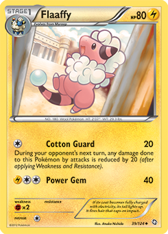 Uncommon Pokémon card Flaaffy 39/124 from Dragons Exalted expansion
