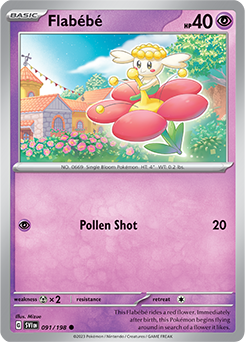 Common Pokémon card Flabébé 091/198 from Scarlet & Violet expansion