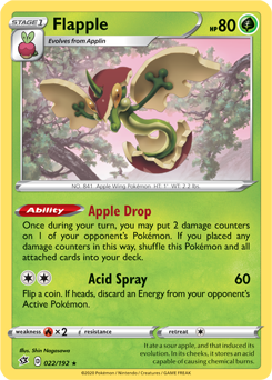 Flapple 22/192 Pokémon card from Rebel Clash for sale at best price
