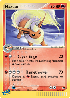 Flareon 5/100 Pokémon card from Ex Sandstorm for sale at best price