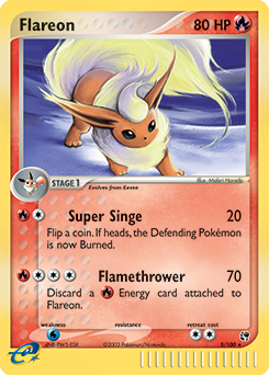 Carte Pokémon Holographique Rare Pyroli 5/100 de la série Ex Tempête de Sable