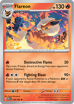 Flareon 136/165 Pokémon card from 151 for sale at best price