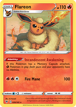 Flareon 026/185 Pokémon card from Vivid Voltage for sale at best price