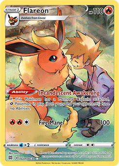 Rare Holo Pokémon card Flareon TG01/TG30 from Brilliant Stars expansion