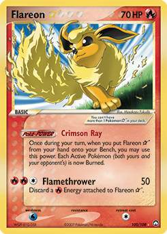Flareon Star 100/108 Pokémon card from Ex Power Keepers for sale at best price