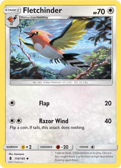 Fletchinder 110/145 Pokémon card from Guardians Rising for sale at best price