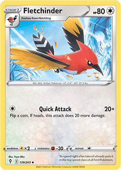 Fletchinder 139/203 Pokémon card from Evolving Skies for sale at best price