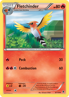 Uncommon Pokémon card Fletchinder 9/119 from Phantom Forces expansion
