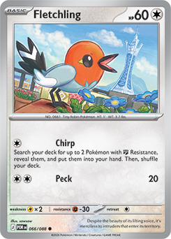 Common Pokémon card Fletchling 66/88 from Perfect Order expansion