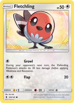 Fletchling 109/145 Pokémon card from Guardians Rising for sale at best price