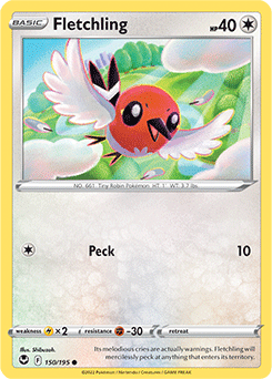 Fletchling 150/195 Pokémon card from Silver Tempest for sale at best price