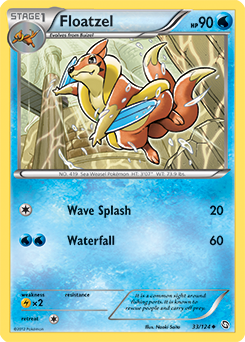 Uncommon Pokémon card Floatzel 33/124 from Dragons Exalted expansion
