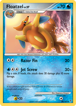 Uncommon Pokémon card Floatzel 58/147 from Supreme Victors expansion