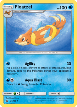 Floatzel 36/156 Pokémon card from Untra Prism for sale at best price