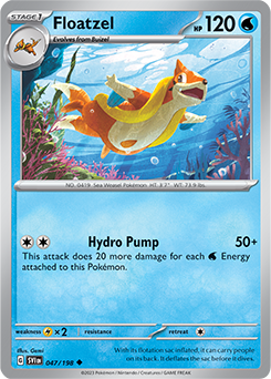 Uncommon Pokémon card Floatzel 047/198 from Scarlet & Violet expansion