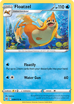 Uncommon Pokémon card Floatzel 039/172 from Brilliant Stars expansion