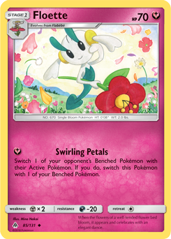 Uncommon Pokémon card Floette 85/131 from Forbidden Light expansion