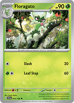 Uncommon Pokémon card Floragato 014/198 from Scarlet & Violet expansion
